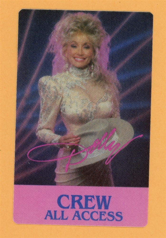 Dolly Parton 1987 Think About Love Tour CREW Backstage Pass
