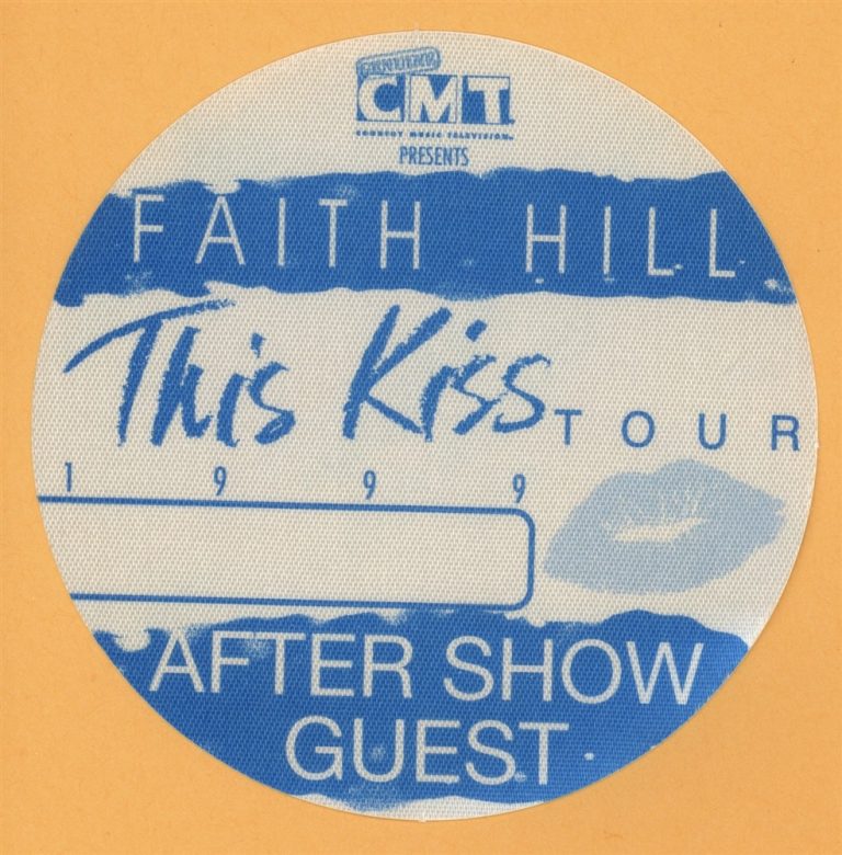 Faith Hill 1999 This Kiss Concert Tour AFTER SHOW Backstage Pass