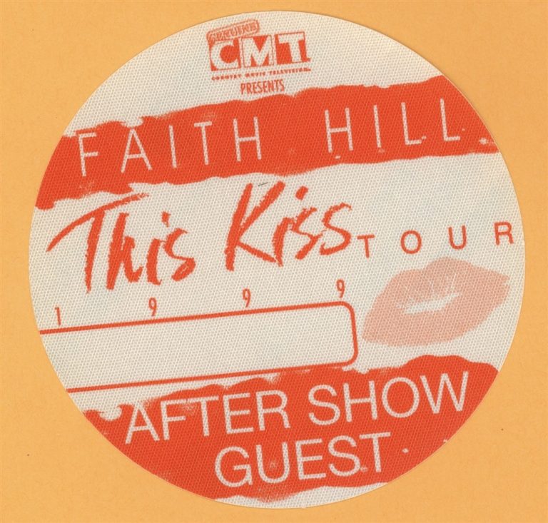 Faith Hill 1999 This Kiss Concert Tour AFTER SHOW Backstage Pass