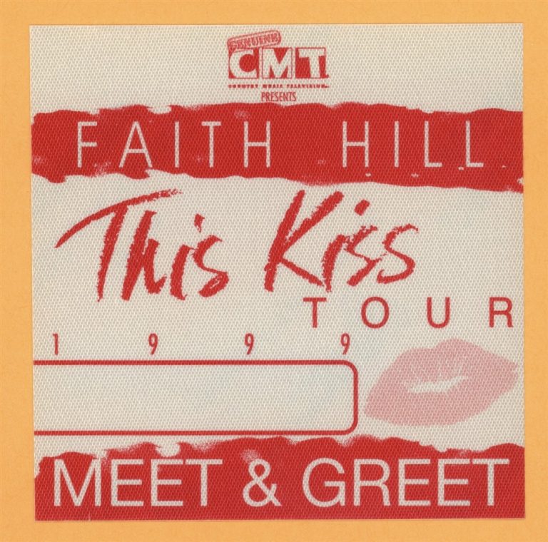 Faith Hill 1999 This Kiss Concert Tour MEET & GREET Backstage Pass