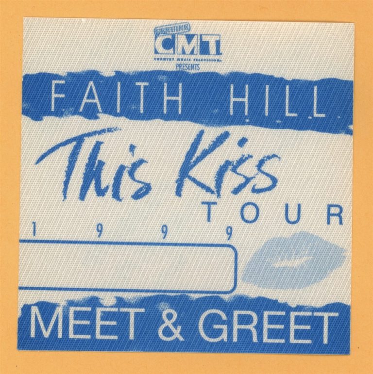 Faith Hill 1999 This Kiss Concert Tour MEET & GREET Backstage Pass