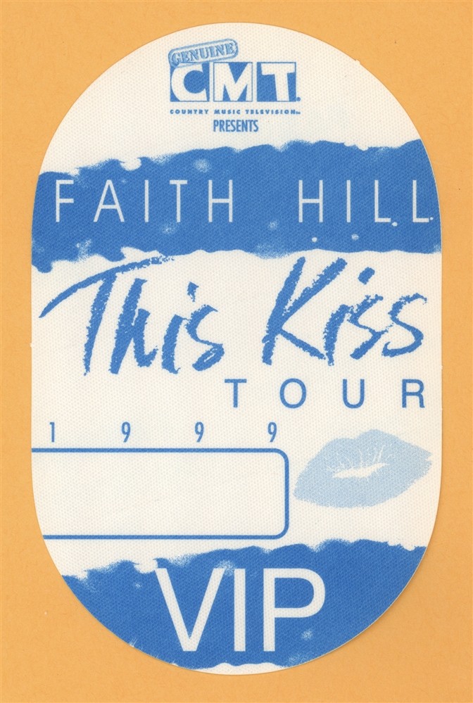 Faith Hill 1999 This Kiss Concert Tour VIP Backstage Pass