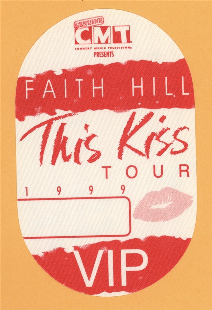 Faith Hill 1999 This Kiss Concert Tour VIP Backstage Pass