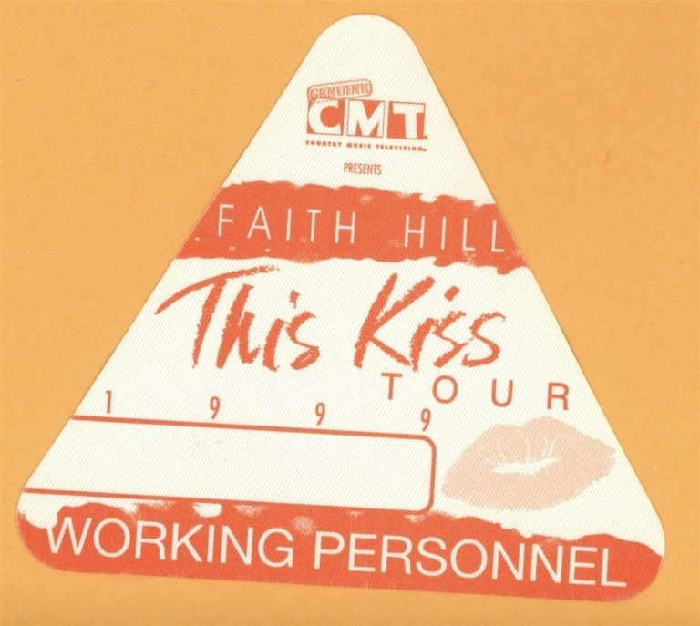 Faith Hill 1999 This Kiss Concert Tour WORKING Backstage Pass