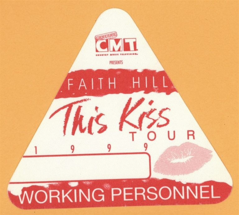 Faith Hill 1999 This Kiss Concert Tour WORKING Backstage Pass