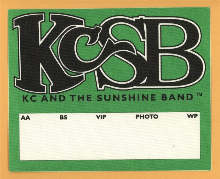 KC And The Sunshing Band 1997 Concert Tour Backstage Pass