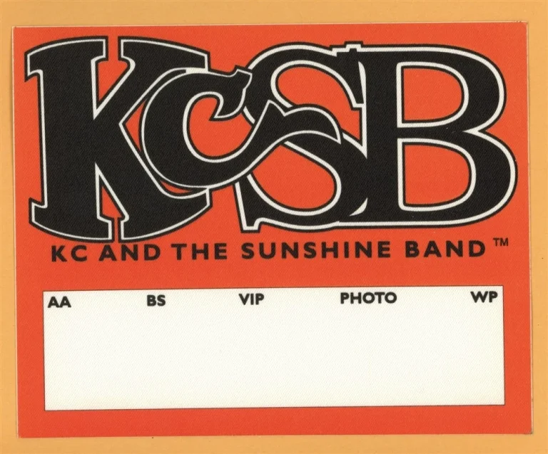 KC And The Sunshing Band 1997 Concert Tour Backstage Pass