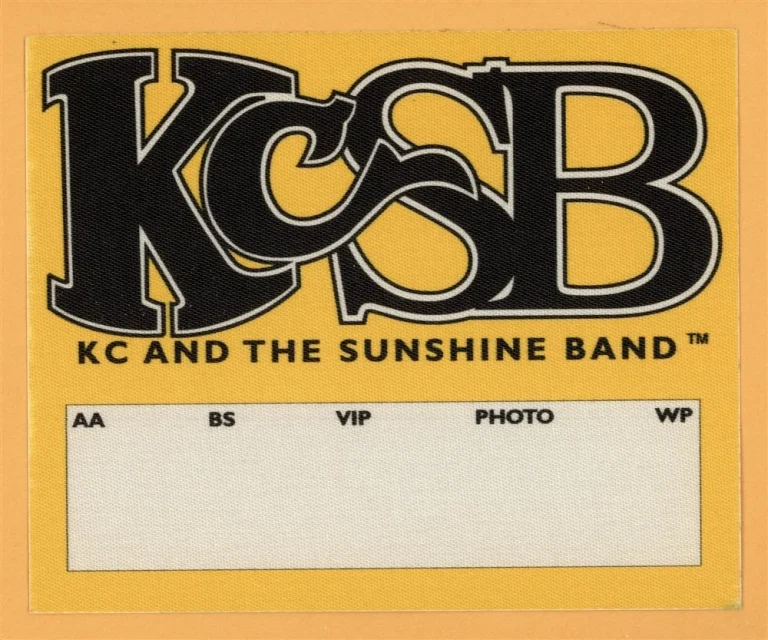 KC And The Sunshing Band 1997 Concert Tour Backstage Pass