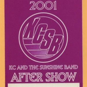KC And The Sunshing Band 2000 25th Concert Tour AFTER SHOW Backstage Pass