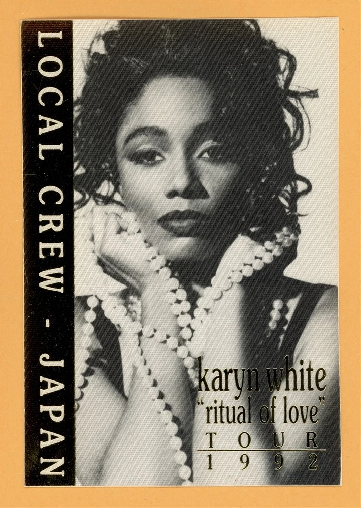 KARYN WHITE 1992 RITUAL OF LOVE CONCERT TOUR CREW BACKSTAGE PASS COLLECTIBLE MEMORABILIA