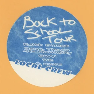 Keith Sweat 1994 Back To School Concert Tour CREW Backstage Pass