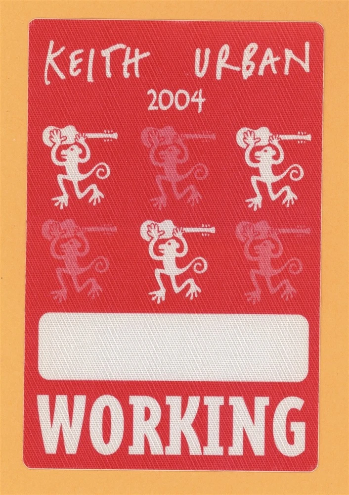 Keith Urban 2004 Be Here Concert Tour WORKING Backstage Pass