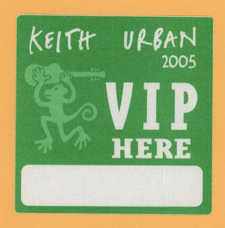 Keith Urban 2005 Be Here Concert Tour VIP Backstage Pass