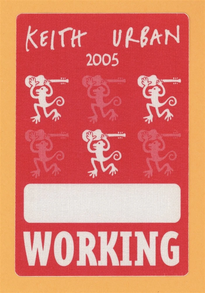 Keith Urban 2005 Be Here Concert Tour WORKING Backstage Pass