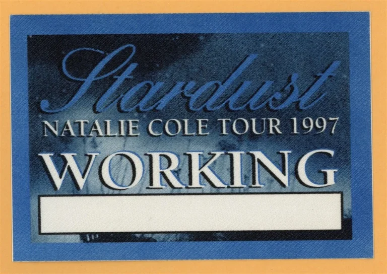 Natalie Cole 1997 Stardust Concert Tour WORKING Backstage Pass