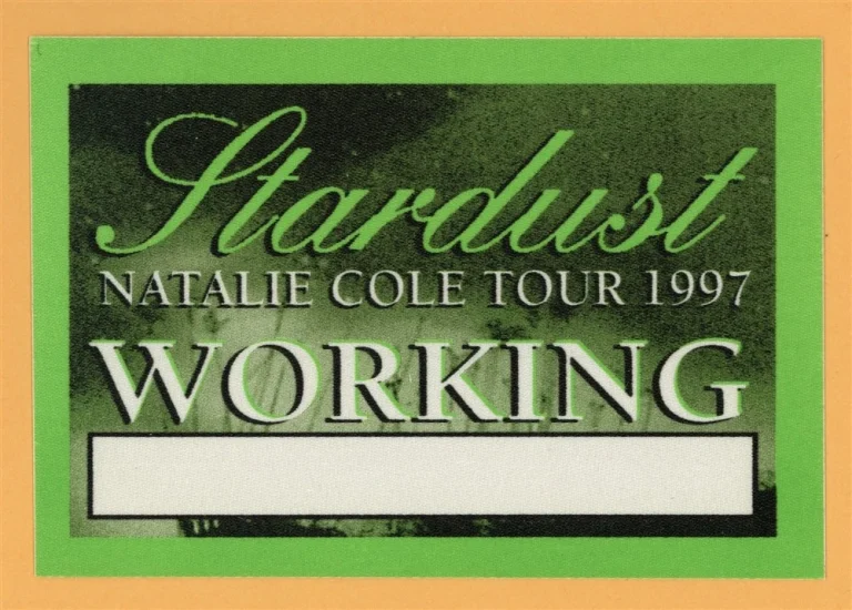 Natalie Cole 1997 Stardust Concert Tour WORKING Backstage Pass