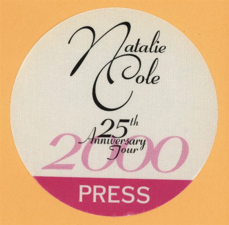 Natalie Cole 2000 25th Anniversary Concert Tour PRESS Backstage Pass