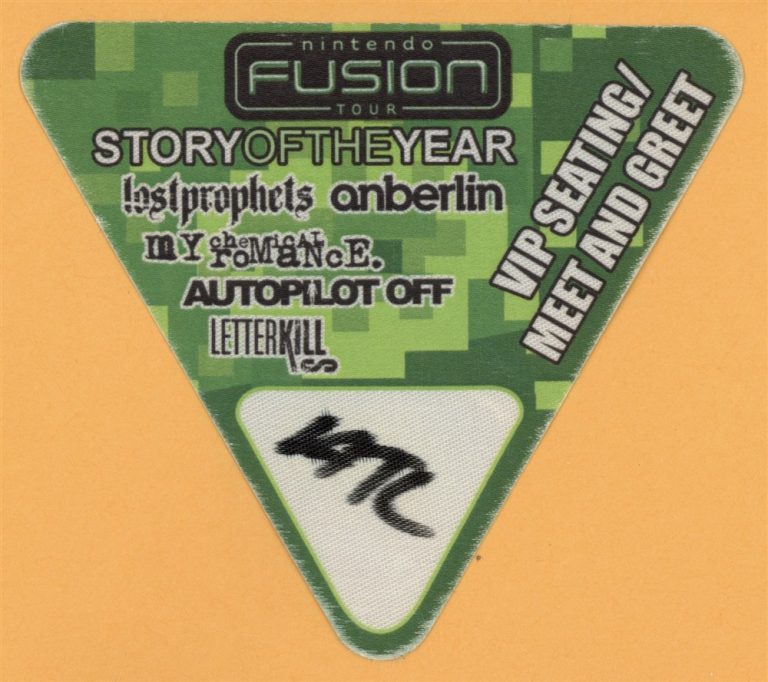 My Chemical Romance 2004 Nintendo Fusion Concert Tour VIP Backstage Pass