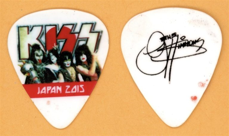 Kiss Gene Simmons Vintage Tour Guitar Pick - Stage Used - Real Stage Blood