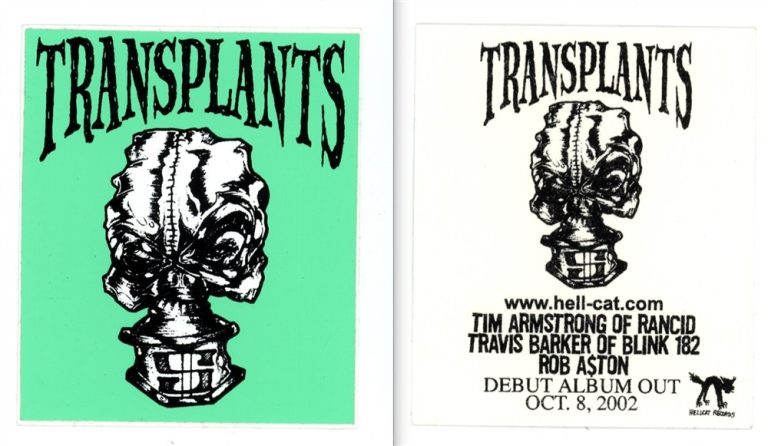 Transplants Tim Armstrong Rancid Travis Barker Blink 182 Sticker - 2002 Tour