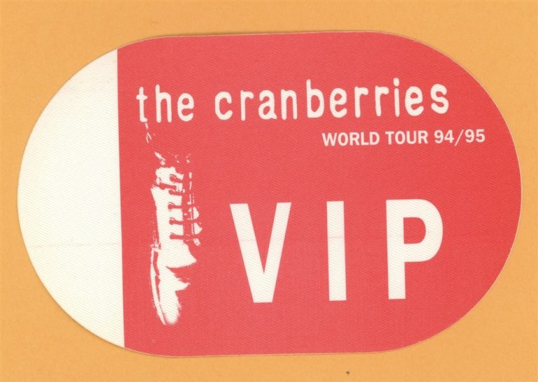 The Cranberries 1994 No Need to Argue Concert Tour VIP Backstage Pass