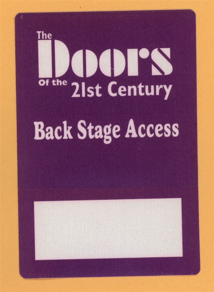 The Doors 2002 of the 2st Century Concert Tour Backstage Pass