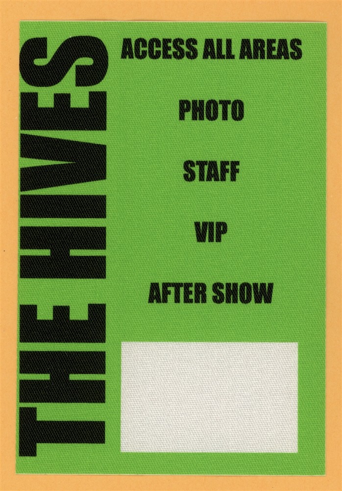 The Hives 2000 Veni Vidi Vicious Concert Tour ALL ACCESS Backstage Pass