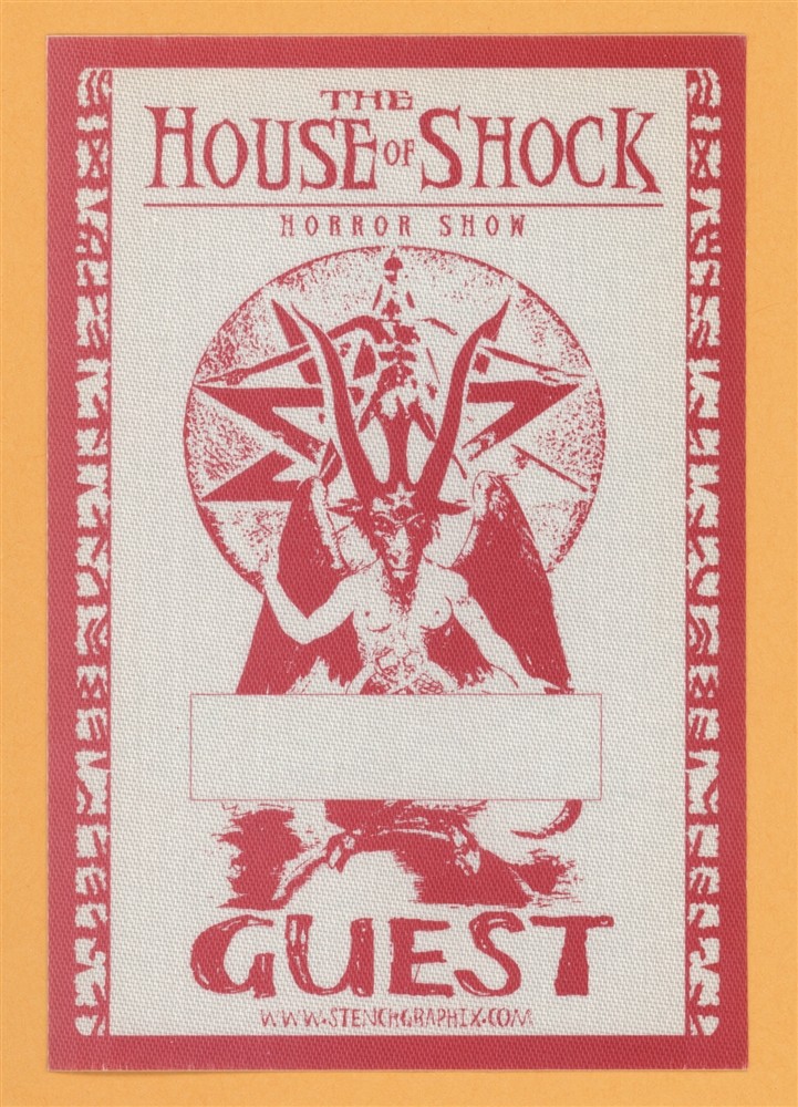The House of Shock Horror Show 2016 Concert Tour GUEST Backstage Pass