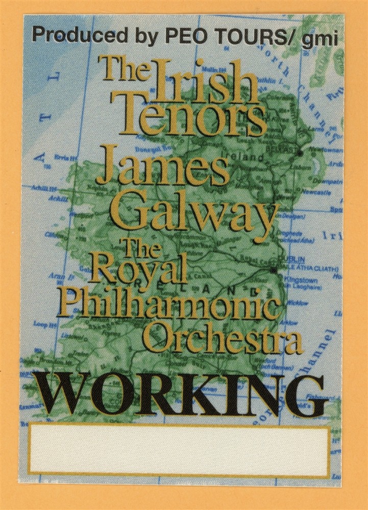 The Irish Tenors Concert Tour WORKING Backstage Pass