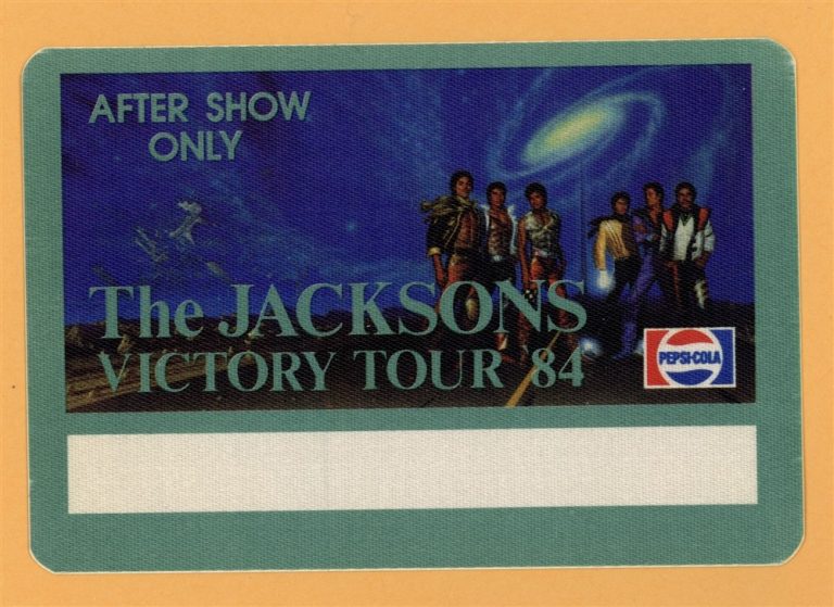 The Jacksons 1984 Michael Jackson Concert Tour AFTER SHOW Backstage Pass
