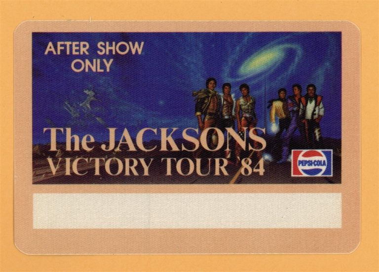 The Jacksons 1984 Michael Jackson Concert Tour AFTER SHOW Backstage Pass