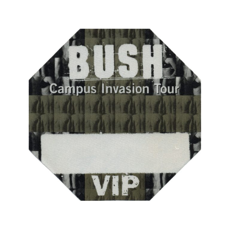 Bush 2000 Campus Invasion Concert Tour VIP Backstage Pass
