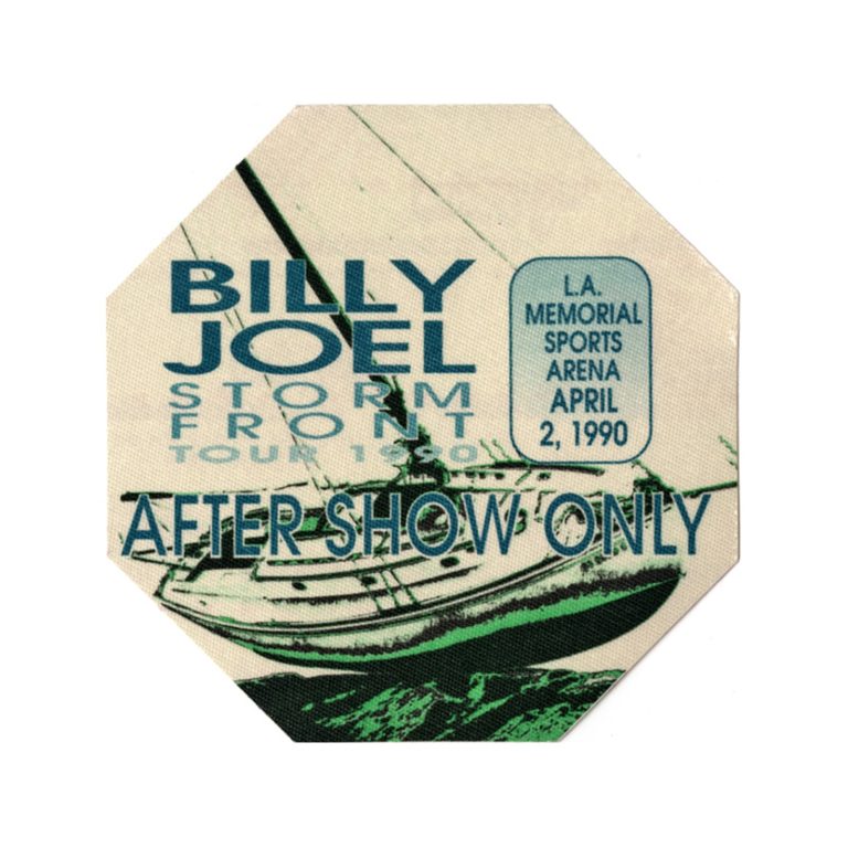 Billy Joel 1990 Storm Front Concert Tour After Show Backstage Pass