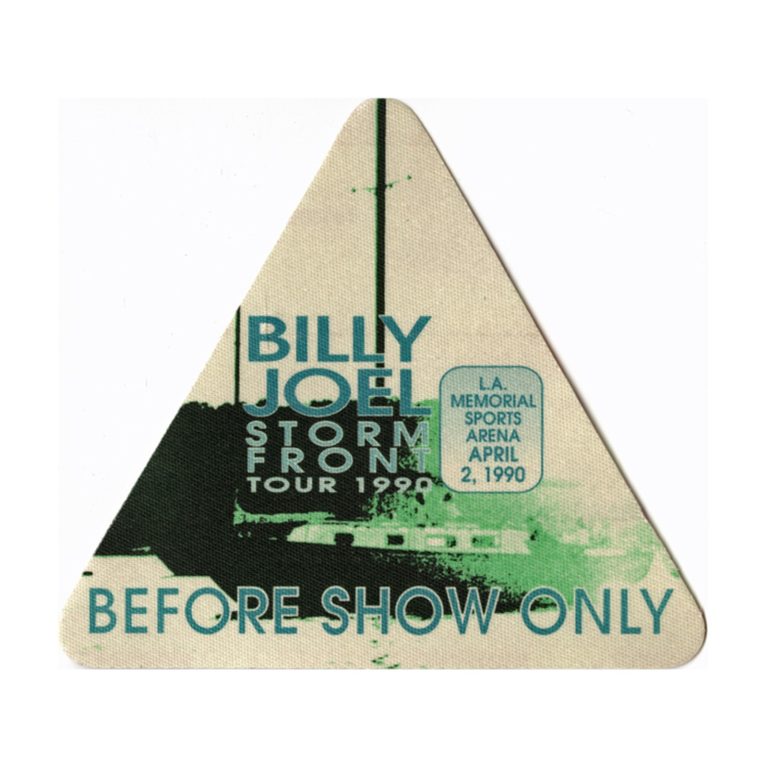 Billy Joel 1990 Storm Front Concert Tour Before Show Backstage Pass