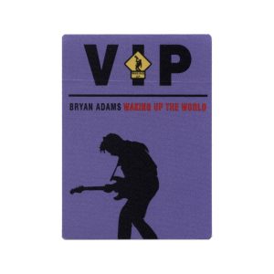 Bryan Adams 1991 Waking up the World Concert Tour VIP Backstage Pass