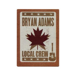 Bryan Adams 2009 Bare Bones Concert Tour Local Crew Backstage Pass