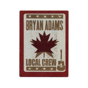 Bryan Adams 2009 Bare Bones Concert Tour Local Crew Backstage Pass