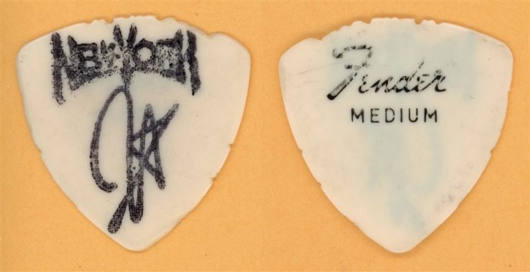 New York Johnny G'Lover Vintage Guitar Pick - 1979 US Tour