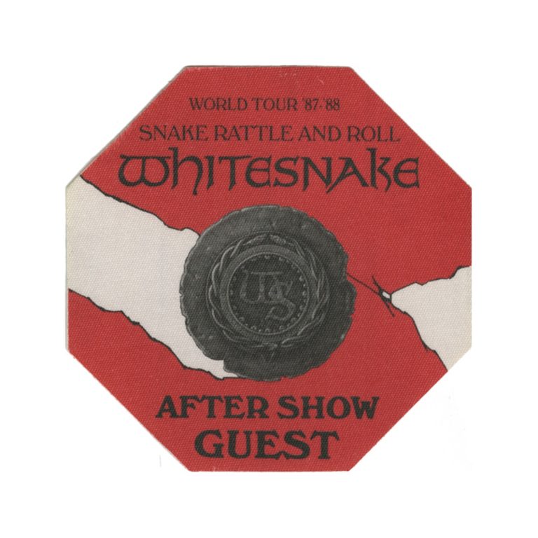 Whitesnake 1987 Snake, Rattle and Roll Concert Tour Aftershow Backstage Pass