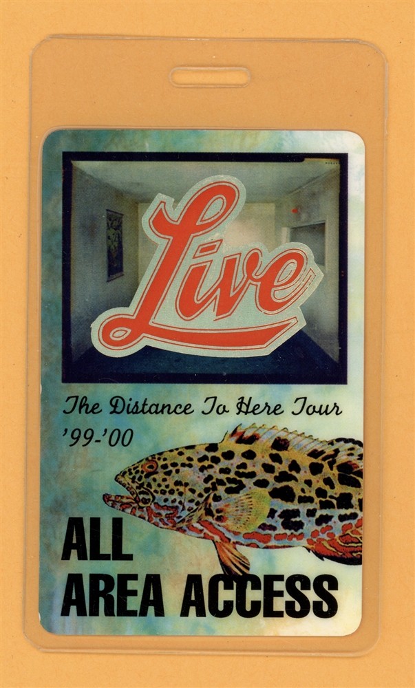 +LIVE+ 1999 THE DISTANCE TO HERE TOUR ALL ACCESS LAMINATED BACKSTAGE PASS COLLECTIBLE MEMORABILIA