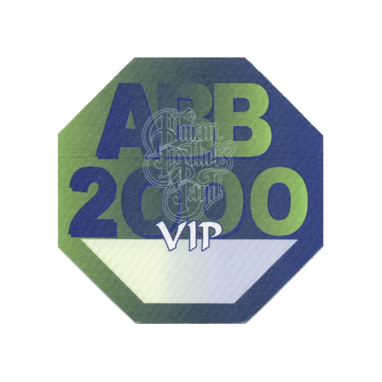 Allman Brothers 2000 Concert Tour VIP Backstage Pass