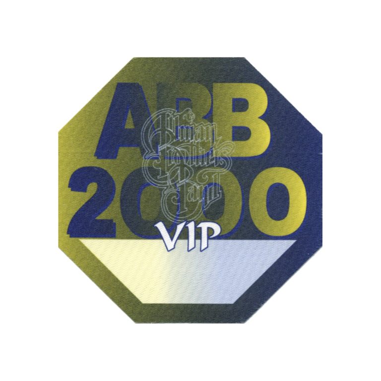Allman Brothers 2000 Concert Tour VIP Backstage Pass