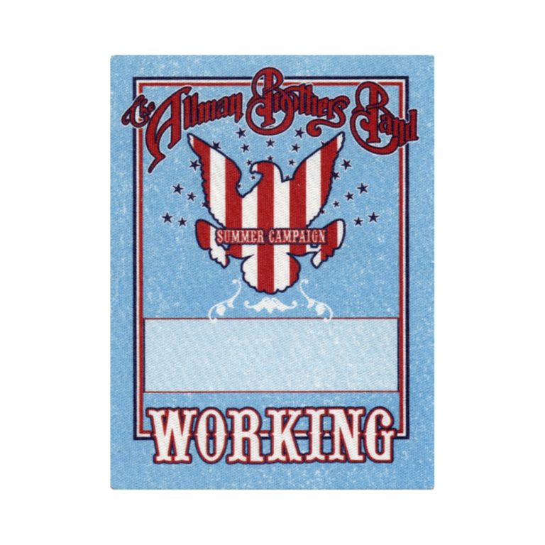 Allman Brothers 2008 Summer Campaign Concert Tour Working Backstage Pass