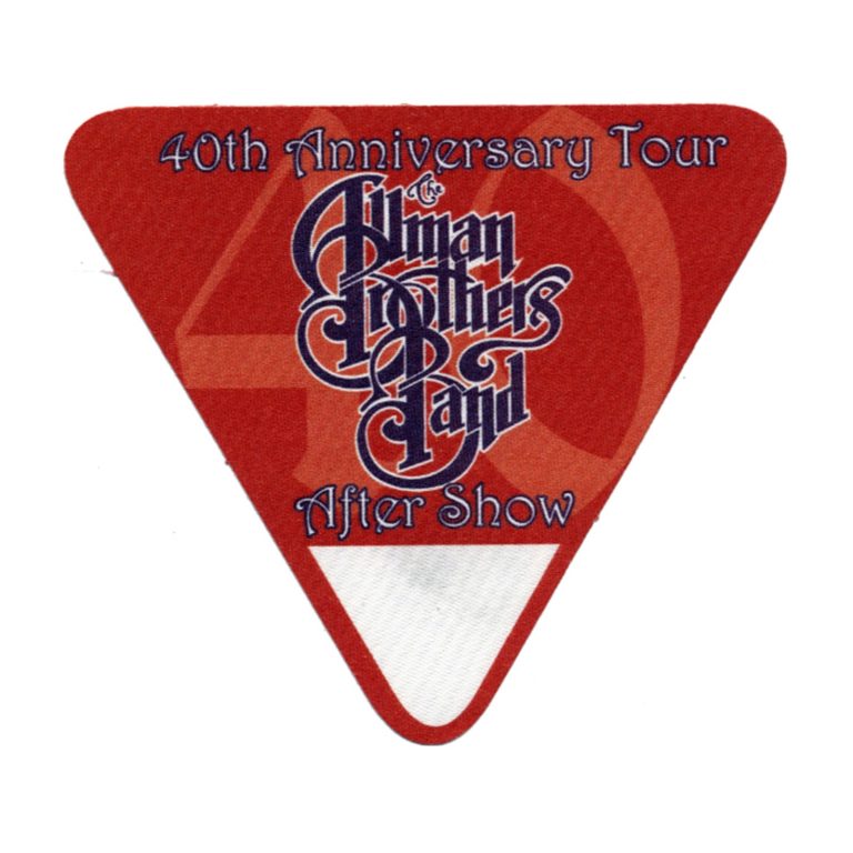 Allman Brothers 2009 40th Anniversary Concert Tour After Show Backstage Pass