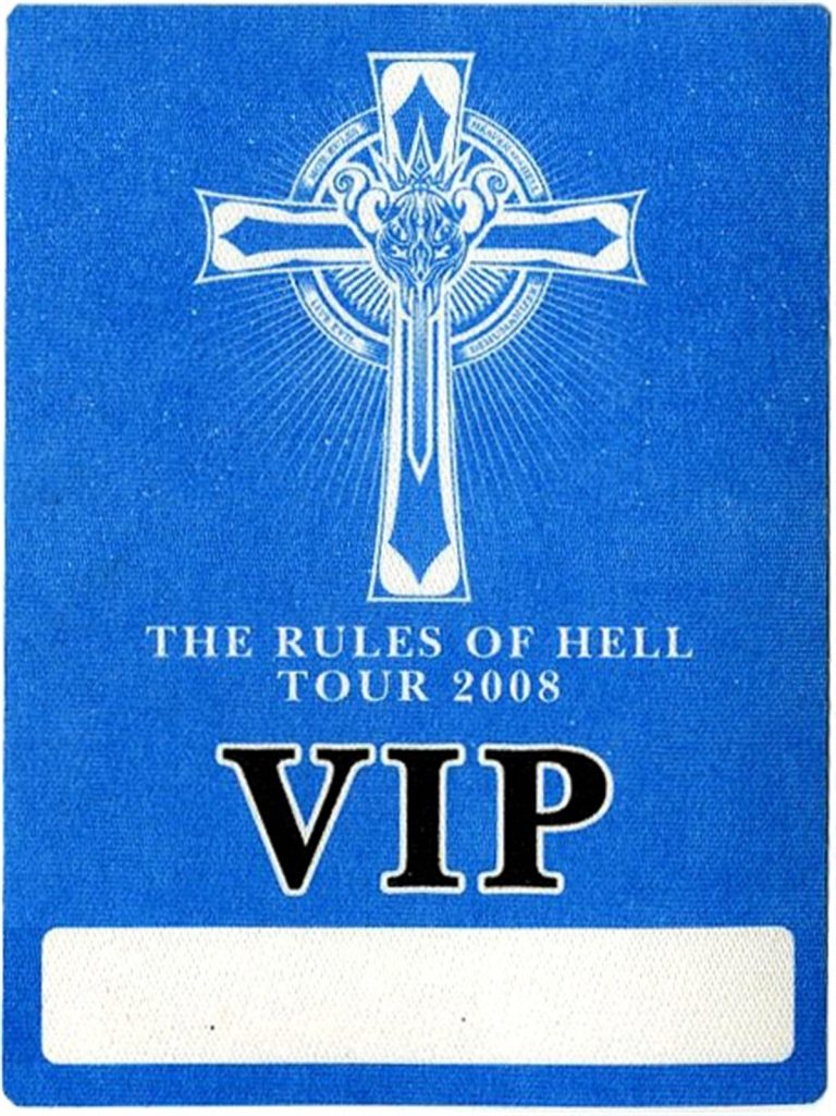 Black Sabbath 2008 The Rules of Hell Concert Tour VIP Backstage Pass