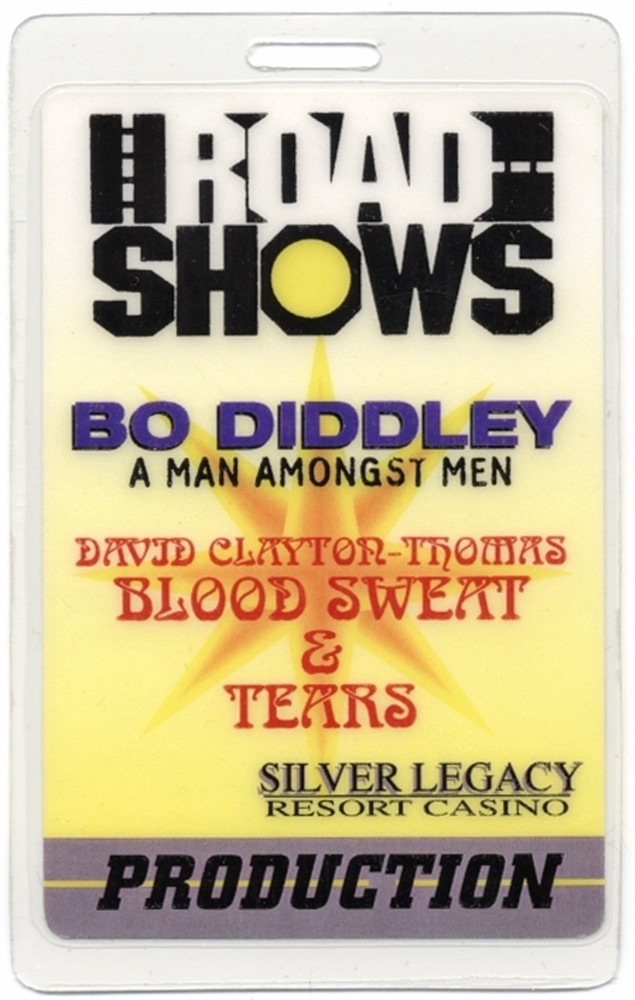 Bo Diddley 1996 Tour w/ Blood Sweat & Tears Laminated Backstage Pass