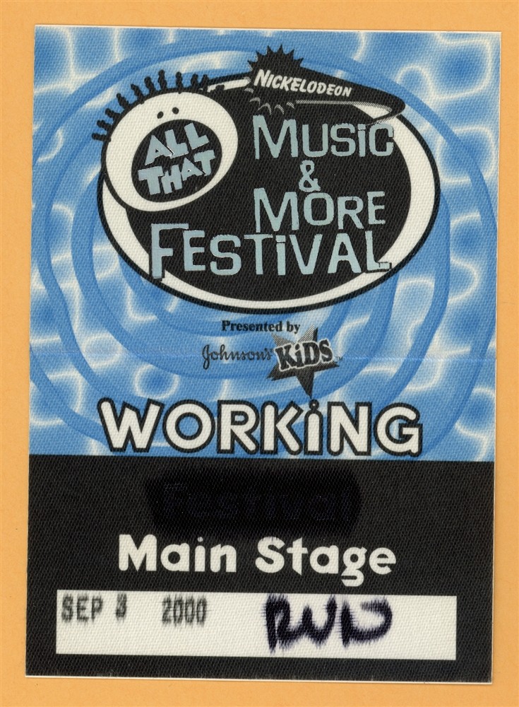 98 Degrees 2000 w/ Aaron Carter Nikelodeon Music & More Festival Backstage Pass