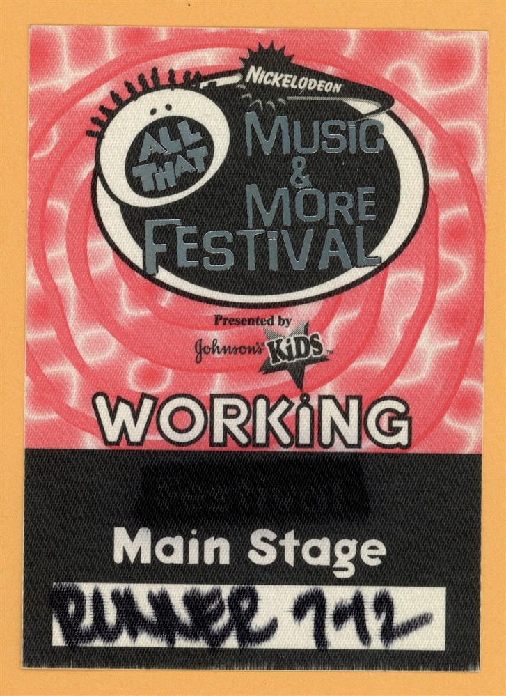 98 Degrees 2000 w/ Aaron Carter Nikelodeon Music & More Festival Backstage Pass