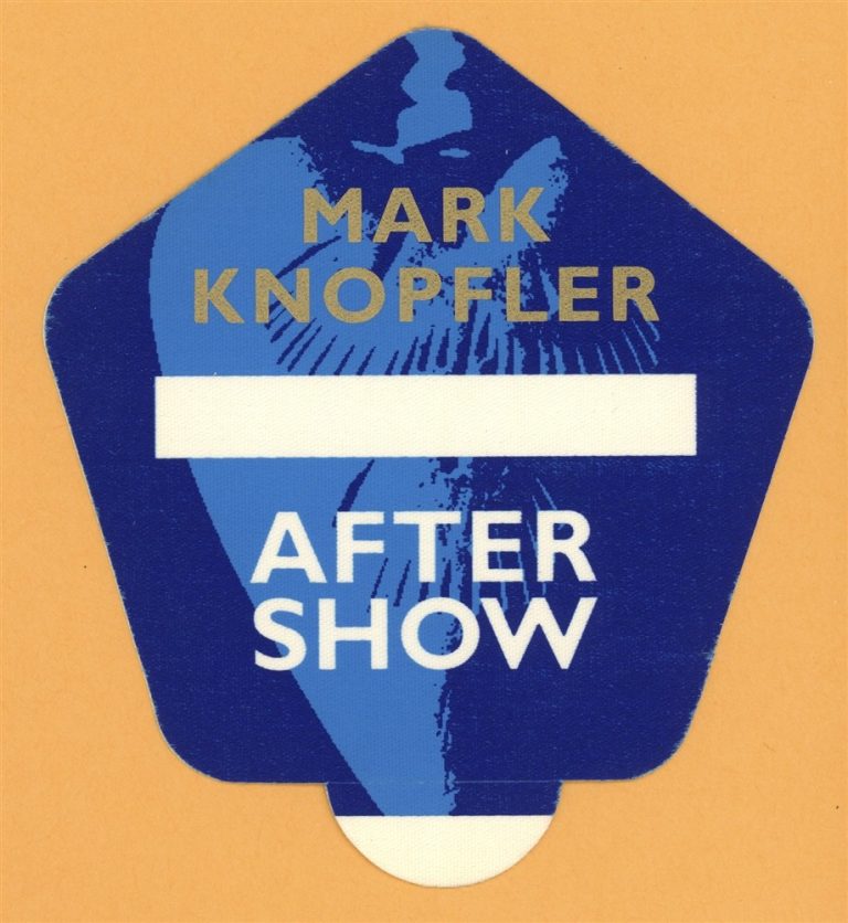Dire Straits Mark Knopfler 1996 Concert Tour AFTER SHOW Backstage Pass