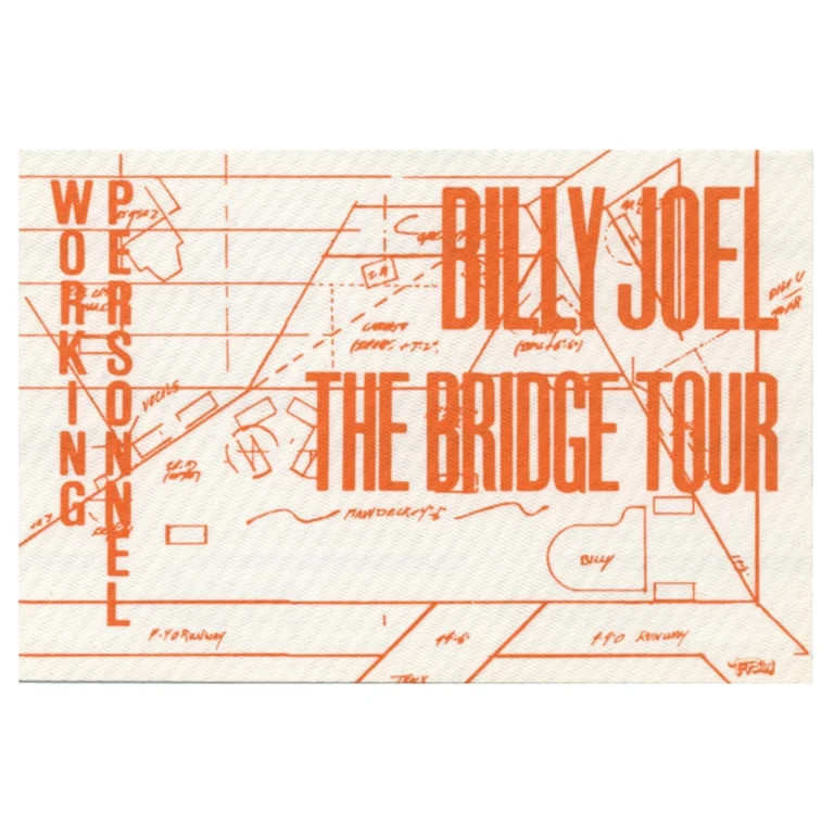 Billy Joel 1986 The Bridge Concert Tour Working Backstage Pass